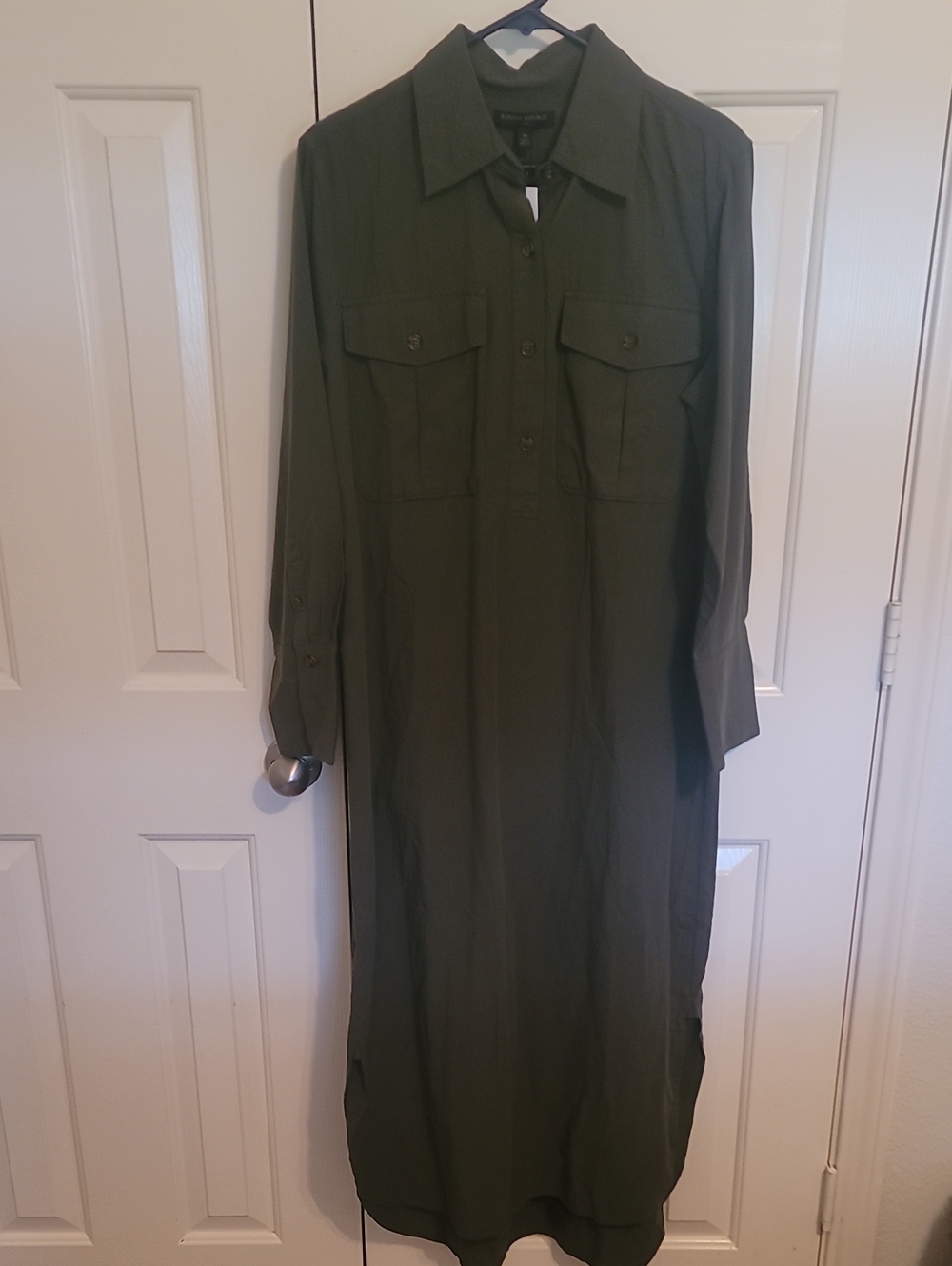 Banana Republic Olive-Style Maxi Shirt Dress
